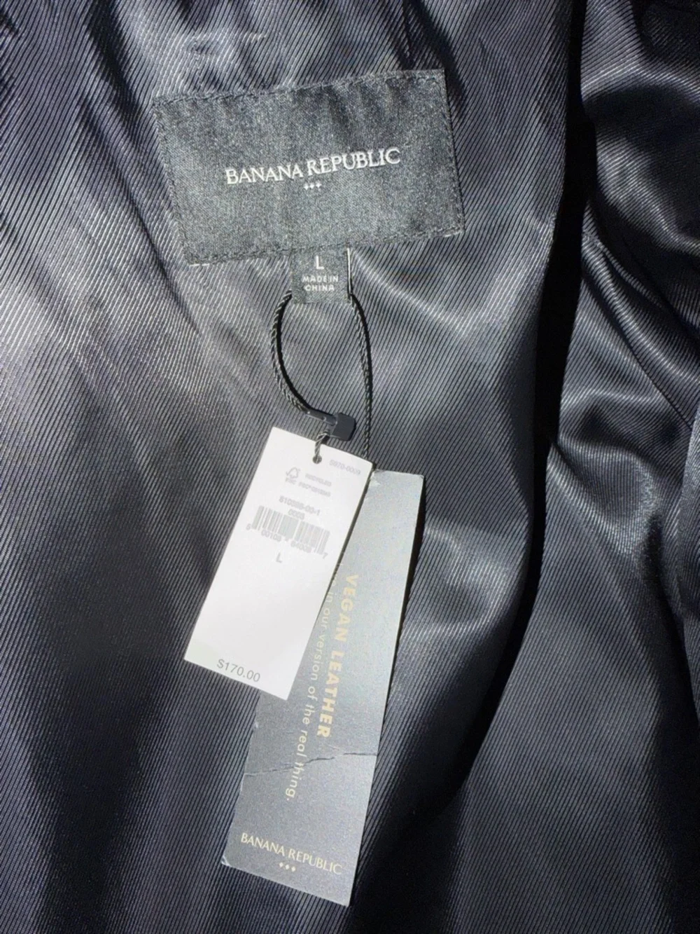 NWT Banana Republic Vegan Leather Jacket, Large - Picture 3 of 4